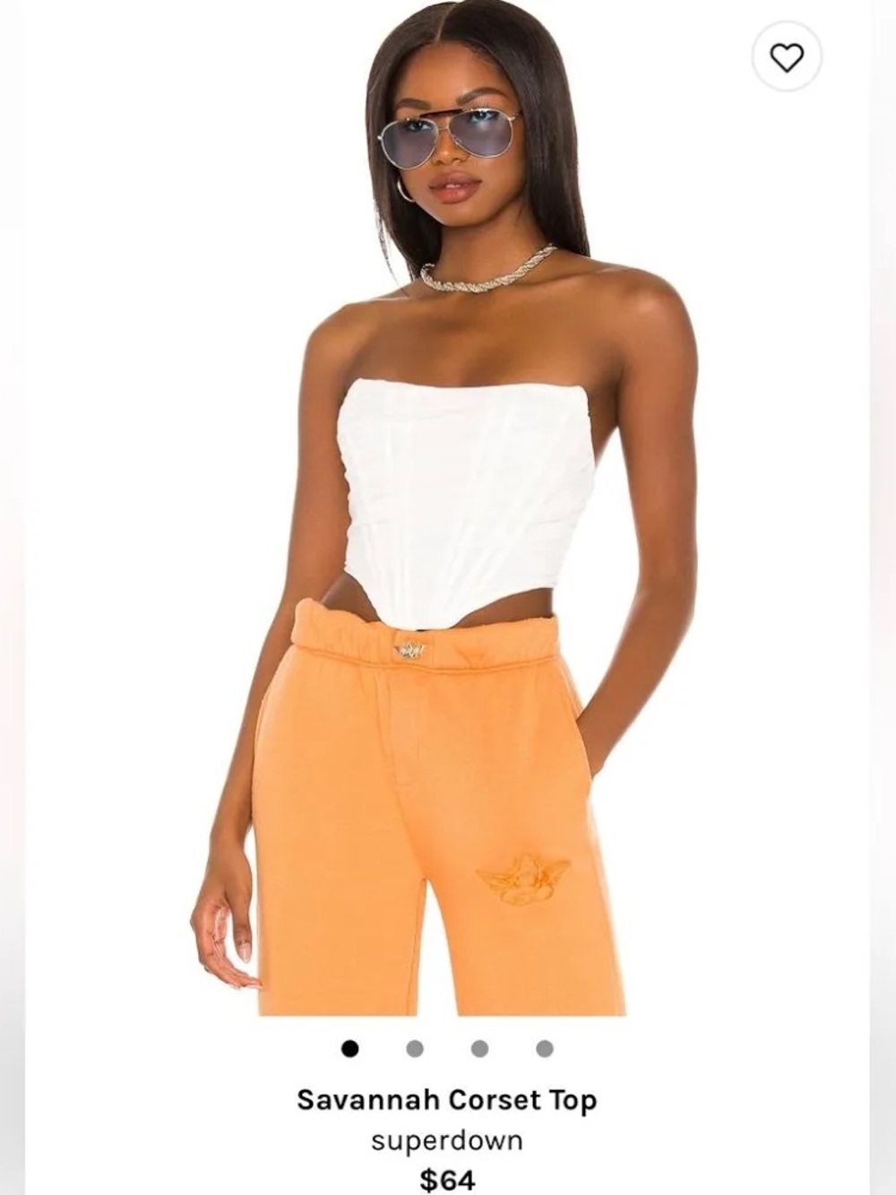 superdown White Strapless Bustier Top